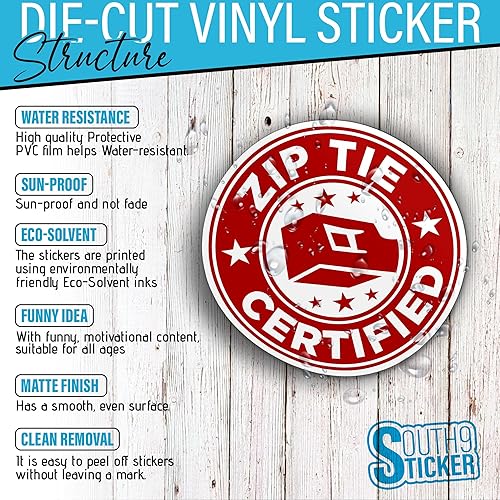 Miniatura 10 de Calcomanías certificadas con lazo de cremallera, técnico, mecánico, electricista, construcción, 3 pulgadas, casco duro, adhesivo troquelado para