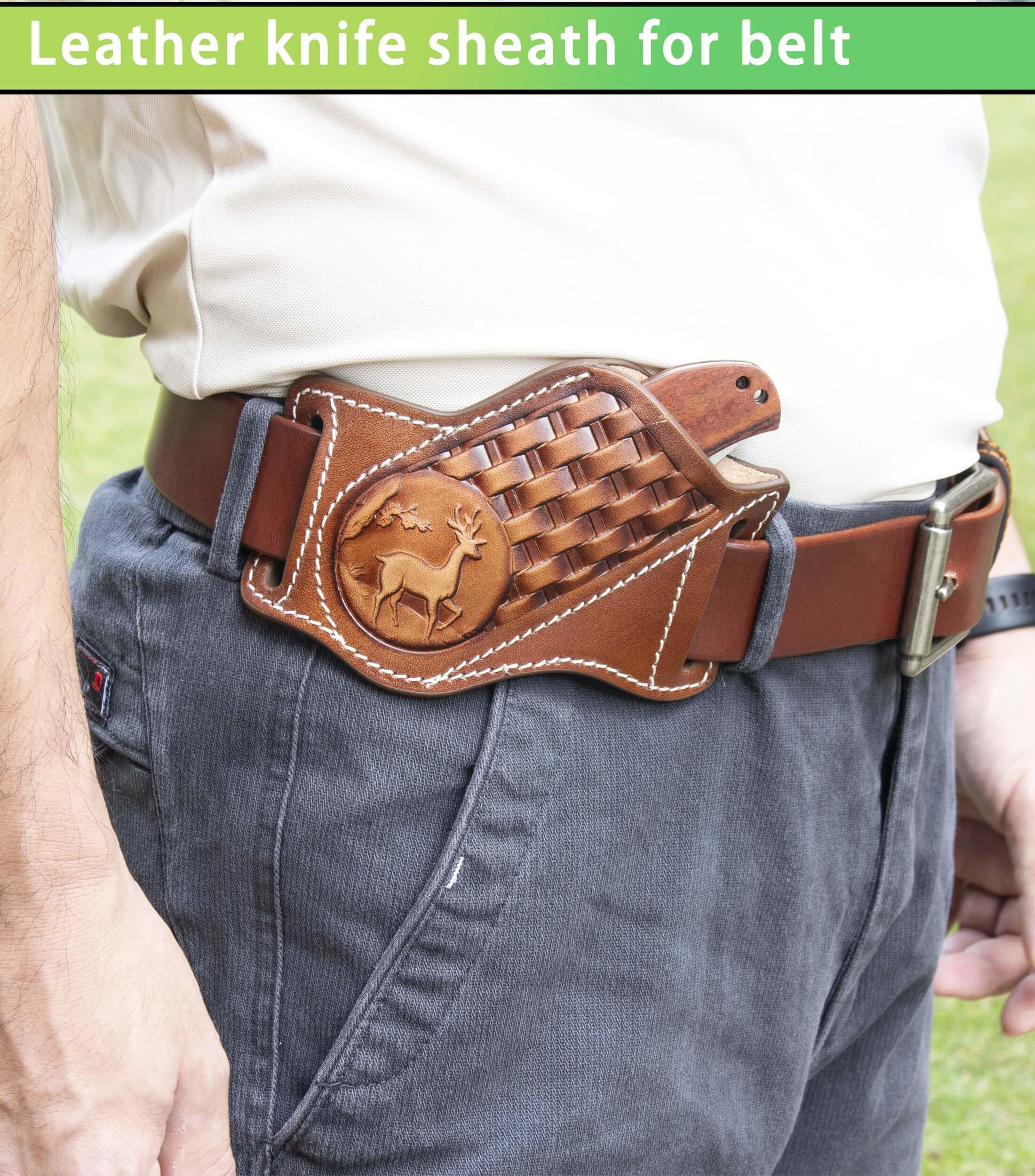 Funda de piel auténtica para cuchillos, calidad premium, segura y elegante
