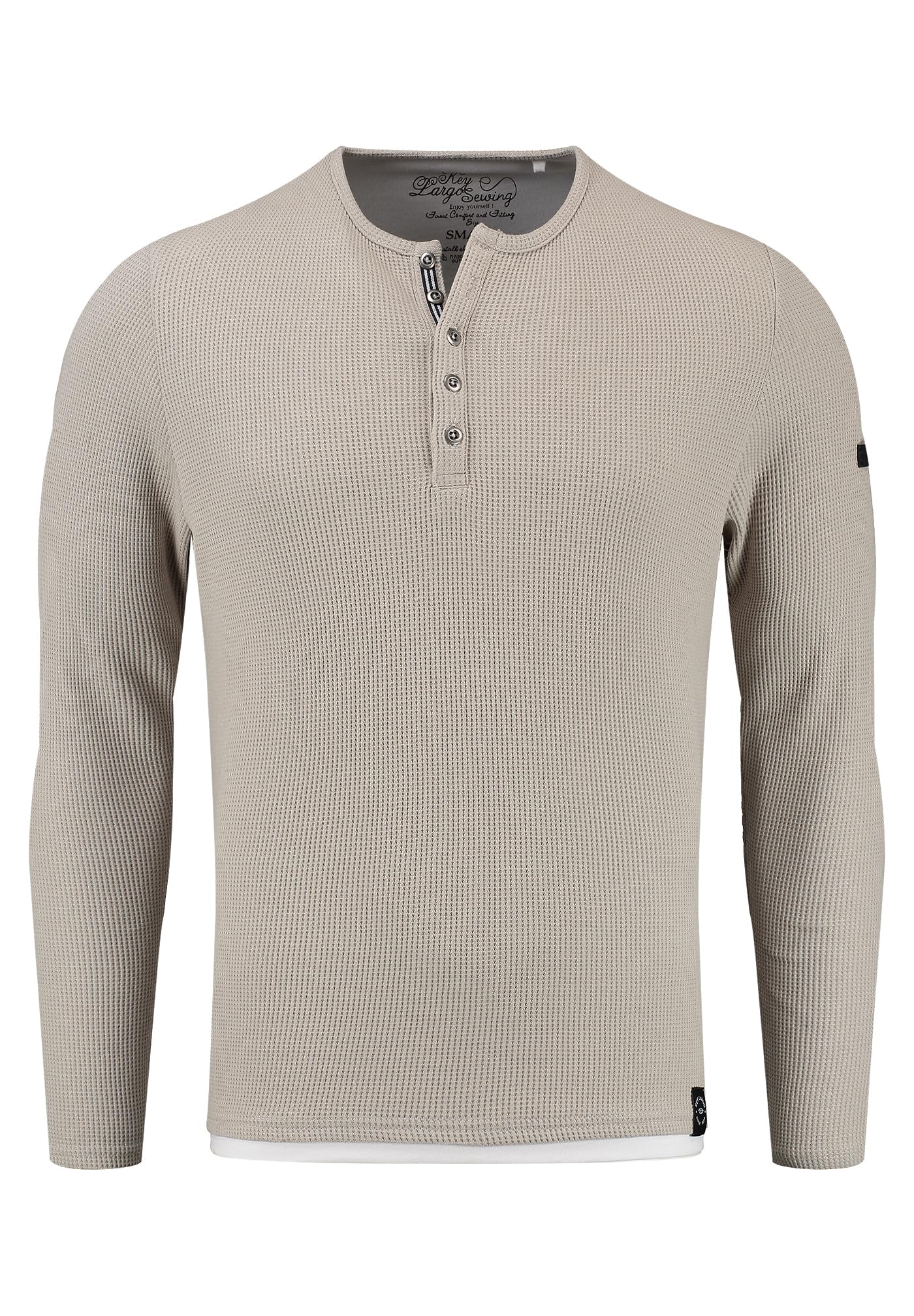 KEY LARGO Męska bluza Sandro Button, Dove Grey (1123), XXL