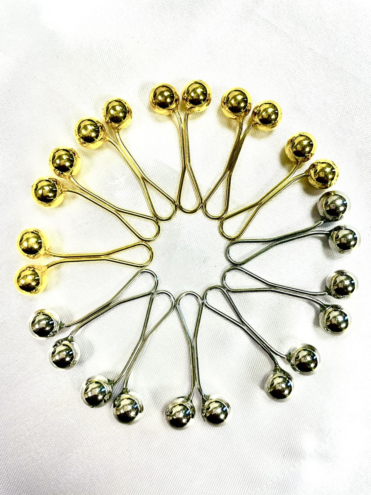 ASSORTED SNAG FREE SAFETY PINS HIJAB CLIPS SCARF PIN BROOCH (Design 4 Silver (12pc))