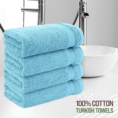 Vista 134 de American Veteran Towel, Juego de 4 toallas de mano para baño, juego de toallas de mano turcas 100% algodón, toallas de mano suaves, toallas de mano