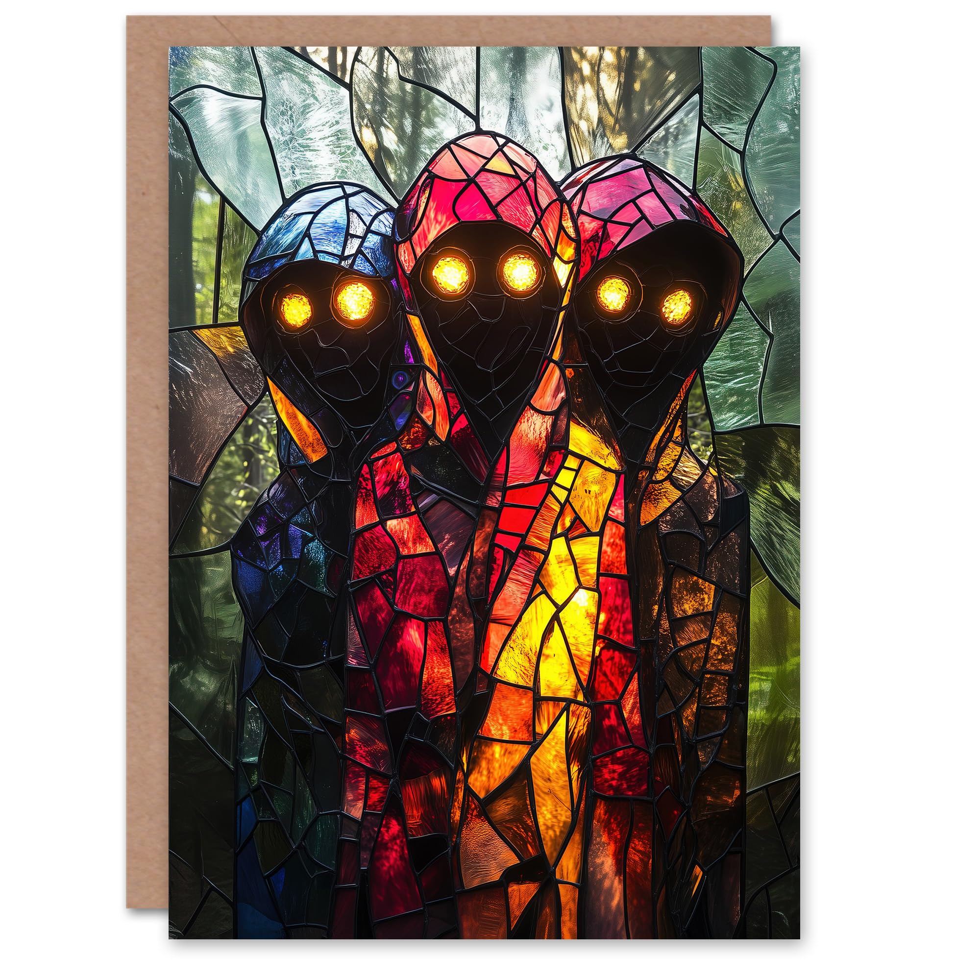 Artery8 - Halloween Greeting Card - Fantasy - Stained Glass