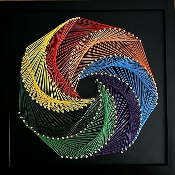 THOUDONER DIY 3D String Art Crafts Kit for Adults Beginner Unique Gift-Geometric Patterns 11.8inch*11.8inch.