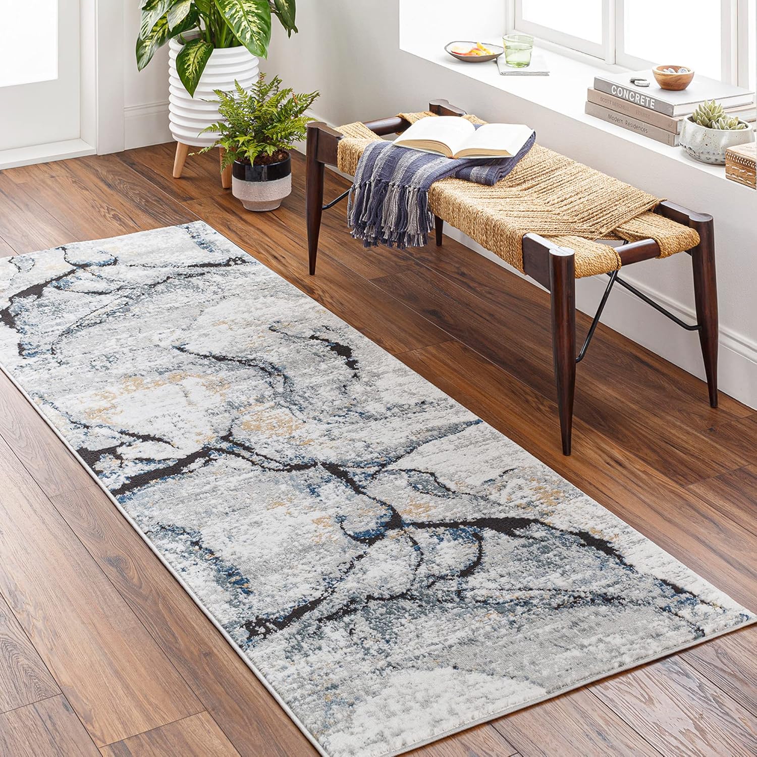 Surya Berlin Abstract Rug Runner Rugs Living Room, Hallway, Dining