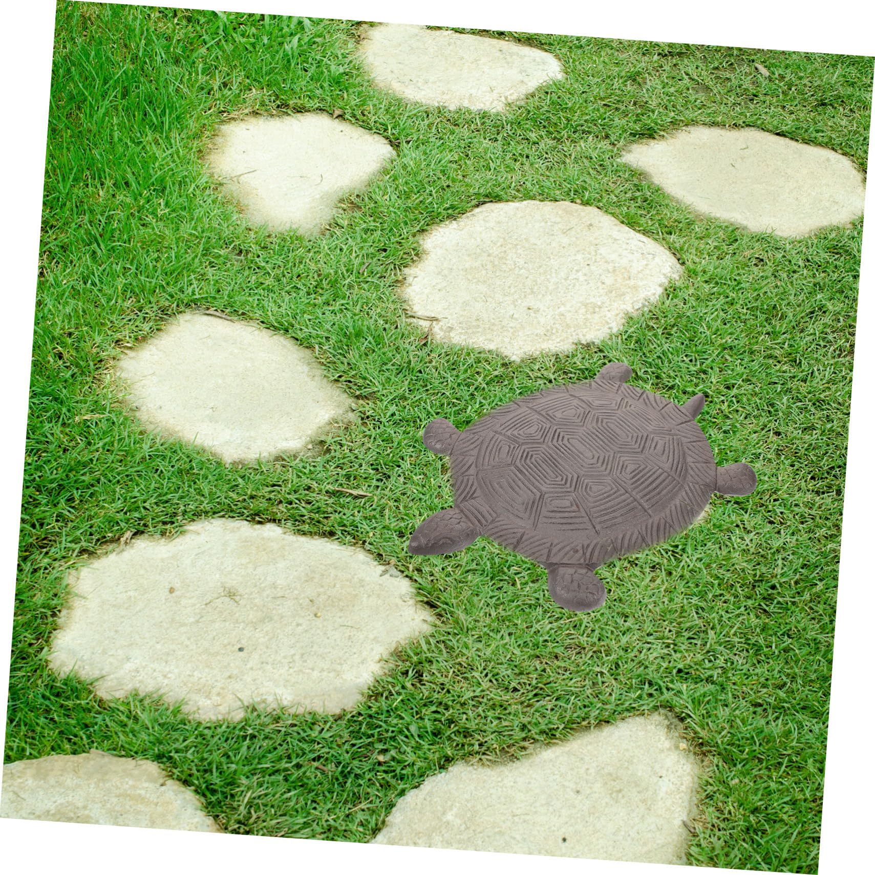 ORFOFE Piedra de Hierro para Escalones Tortuga Jardín 34x26 Cm Decoración Exterior Césped Paso Duradero Artesanal para Patio Terraza Pasarela al Aire Libre