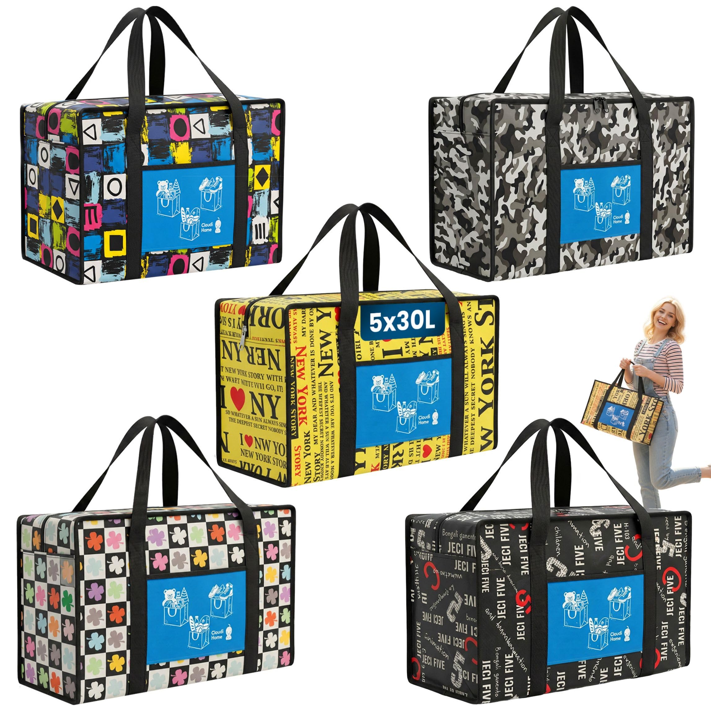 einkaufstüten platzsparend aufbewahren 5er-Set Einkaufstaschen mit Reißverschluss & Vordertasche 30L Extrem strapazierfähige & wiederverwendbare Tragetaschen für Einkauf, Picknick, Strand, Reisen & Aufbewahrung Zustand:Gut 6 Stück Korb Geflochten ebay-versand-20wt