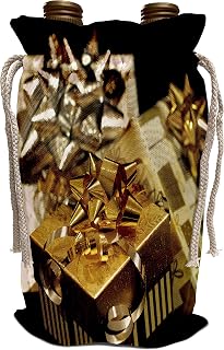 3dRose Danita Delimont - Holidays - Gold, silver gift box, Holiday Presents - LI09 CMI0008 - Cindy Miller Hopkins - Wine Bag (wbg_83237_1)