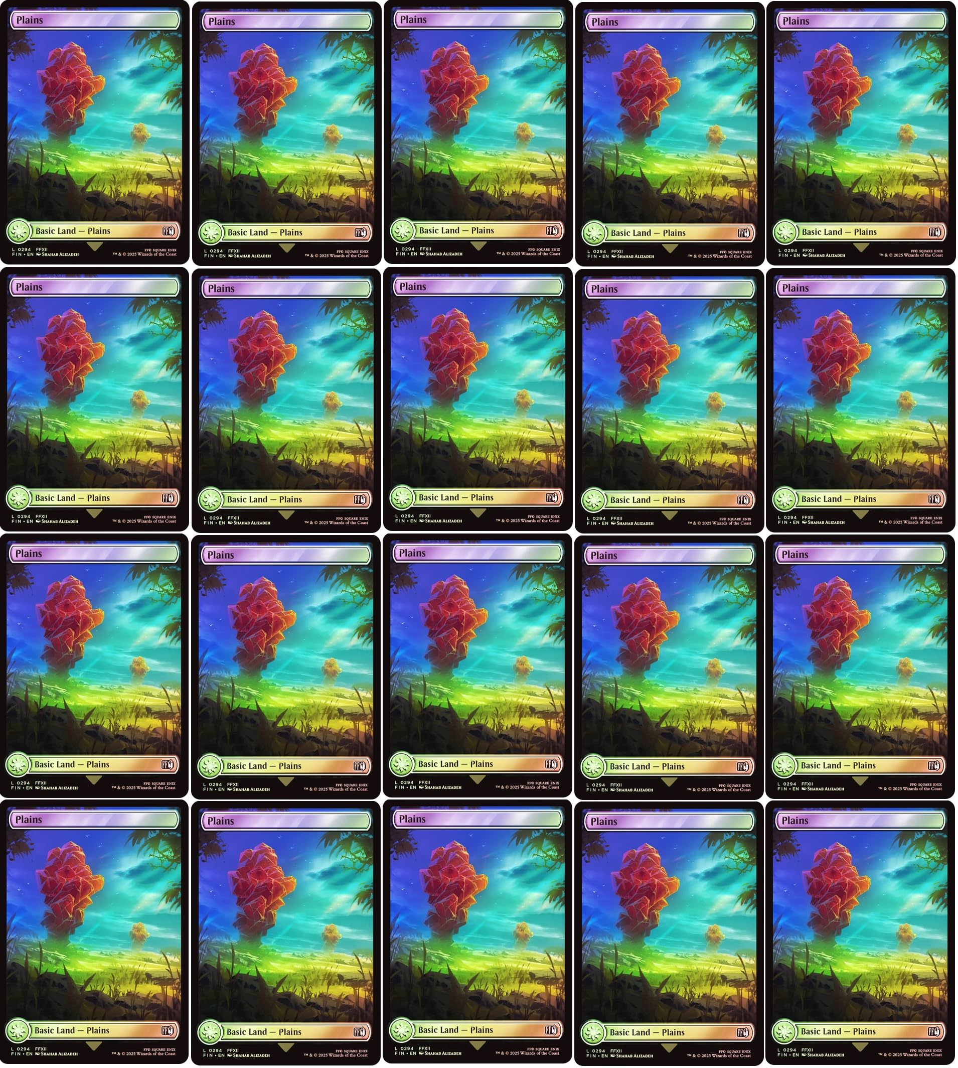 20x Magic The Gathering Final Fantasy FOIL Full Art Lands - MTG