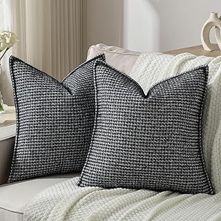 14 Gray and Black Living Room Ideas for Sleek Modern Drama 96 FUTEI Black Decorative Throw Pillow Covers 18x18 Inch Set of 2,Soft Houn...