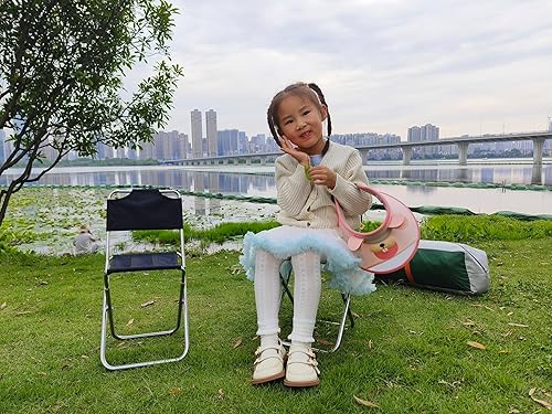 Miniatura 6 de Paquete de 2 sillas plegables para niños pequeños, 9 pulgadas, silla plegable pequeña, ultraligera, mini taburete plegable de aleación de aluminio