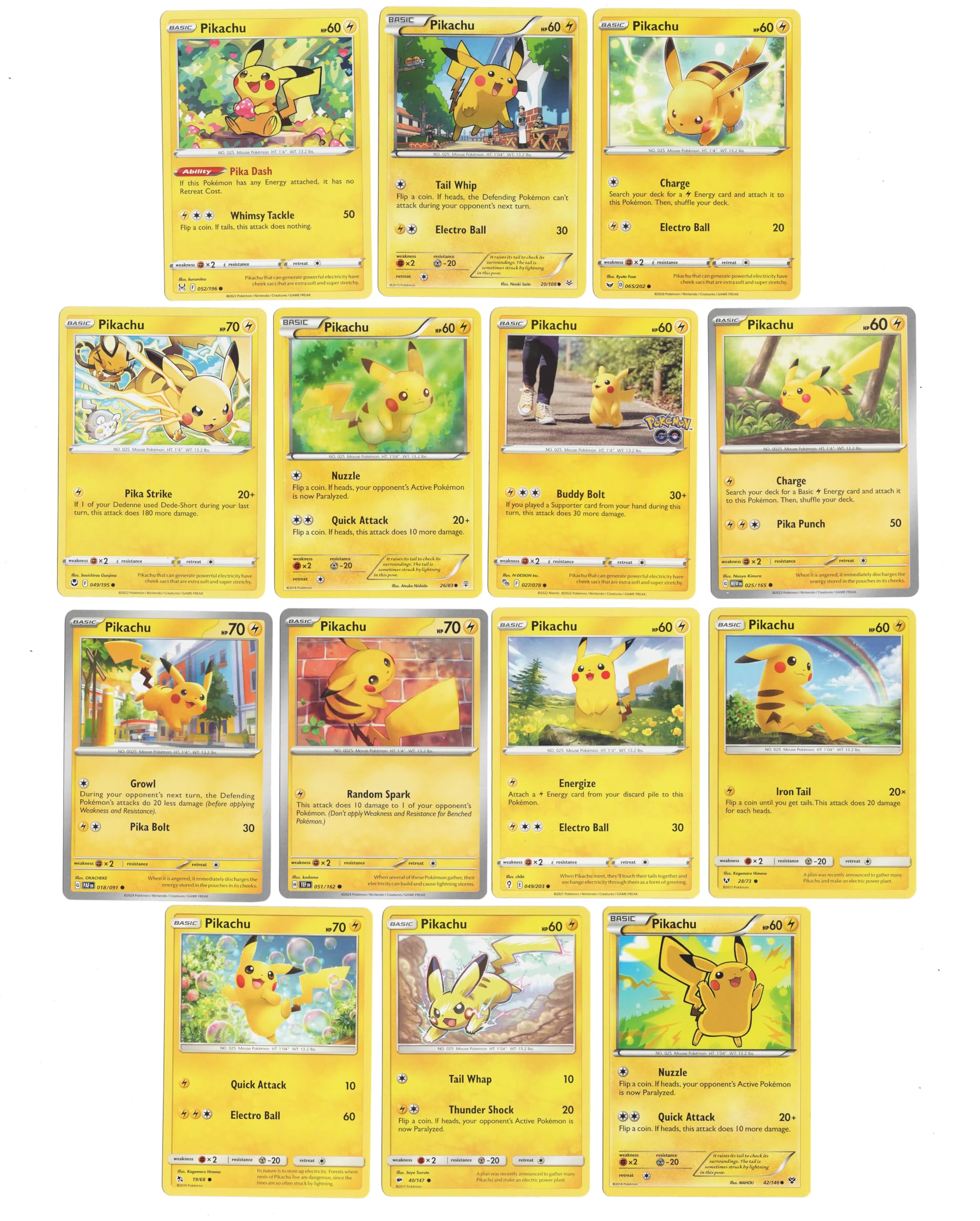 Pokemon Pikachu Card Lot - X14 - XY Celebration Unified Minds