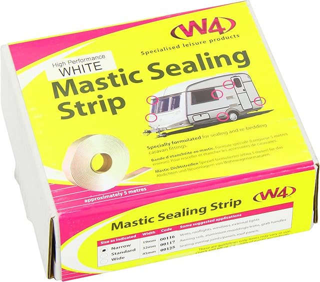 W4 Narrow Mastic Sealing Strip - White, 5m x 19mm