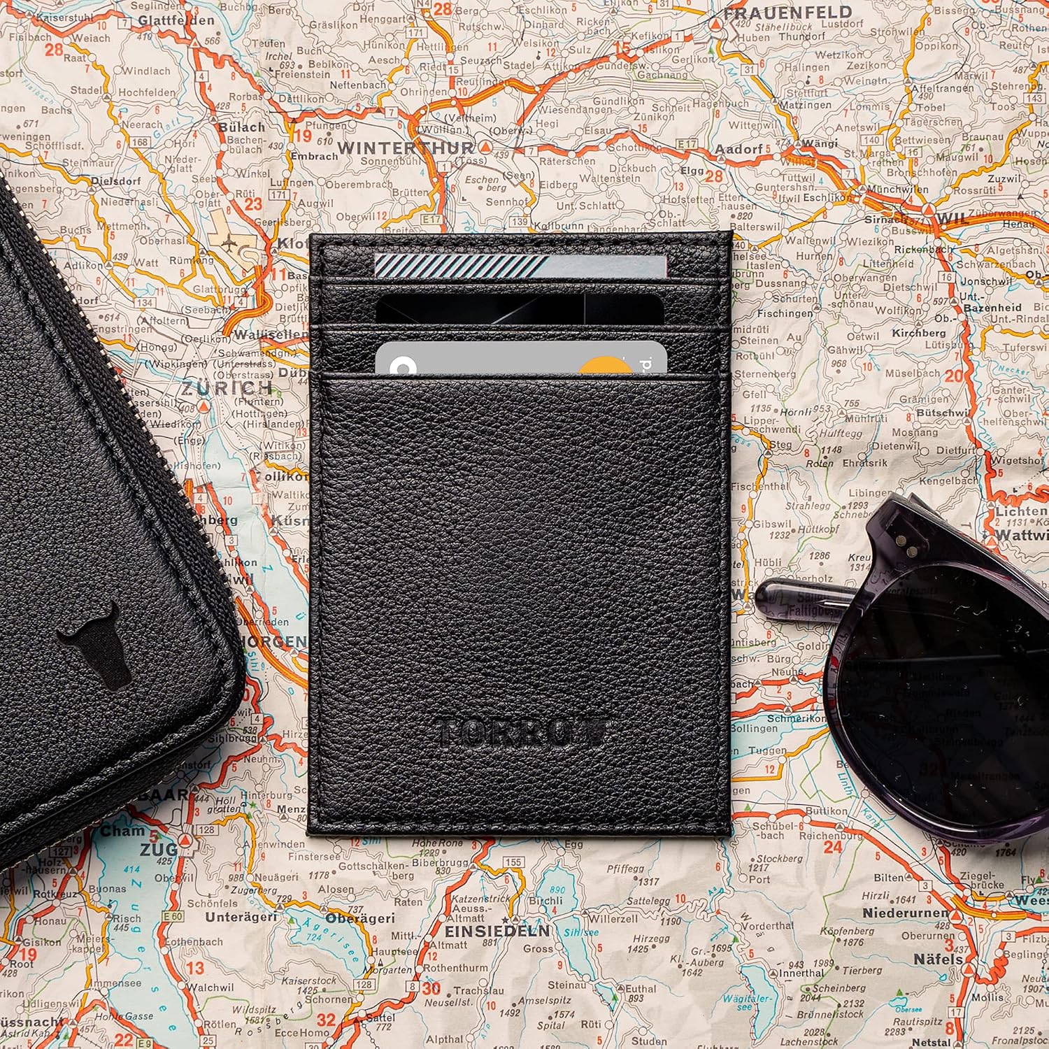 TORRO Travel Wallet - Genuine Leather Travel Organiser with Passport Holder and Detachable Cardholder, Black - Image 5