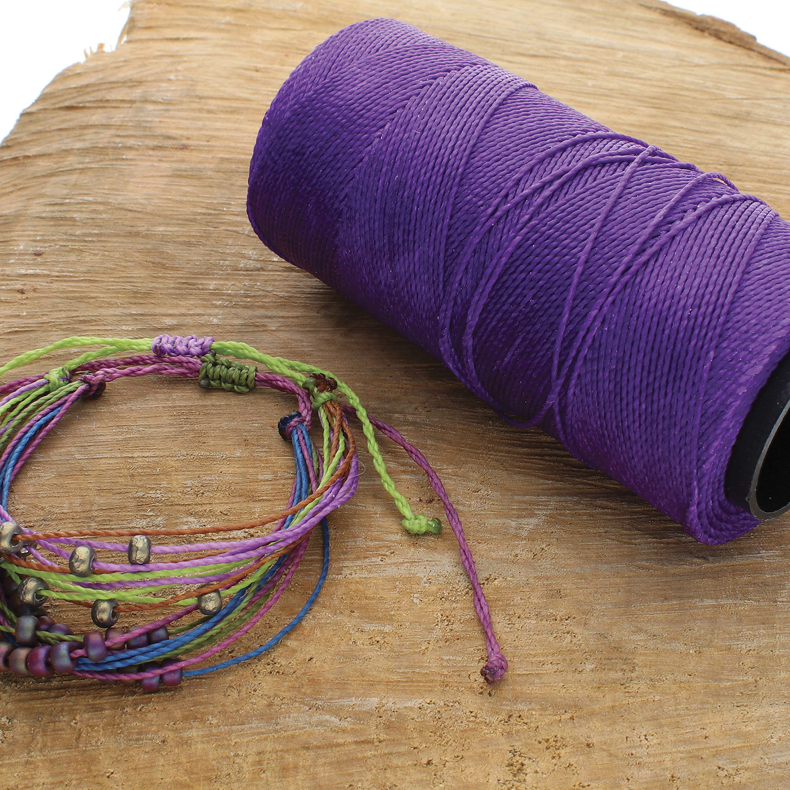 The Beadsmith Węzeł woskowany sznurek poliestrowy, średnica 1 mm, szpula 144 metrów (472 stóp) (neonowy fioletowy)