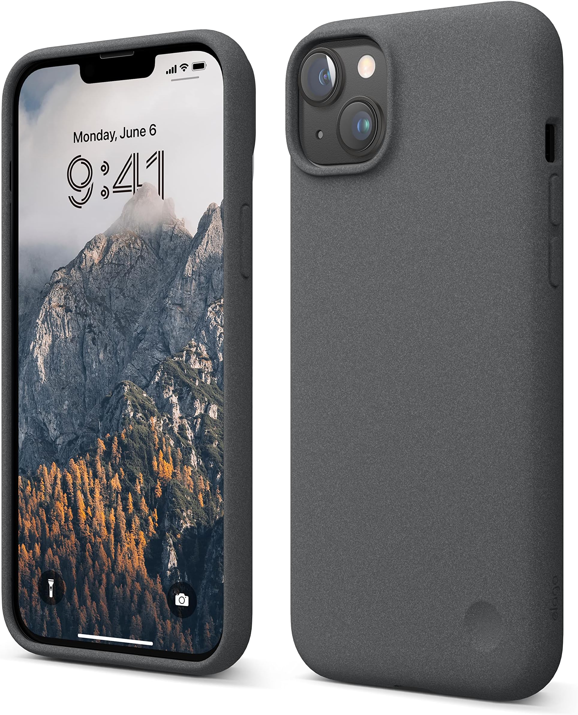 elagoPebble for iPhone 14 Plus case cover (Pebble Coated) - Dark Grey