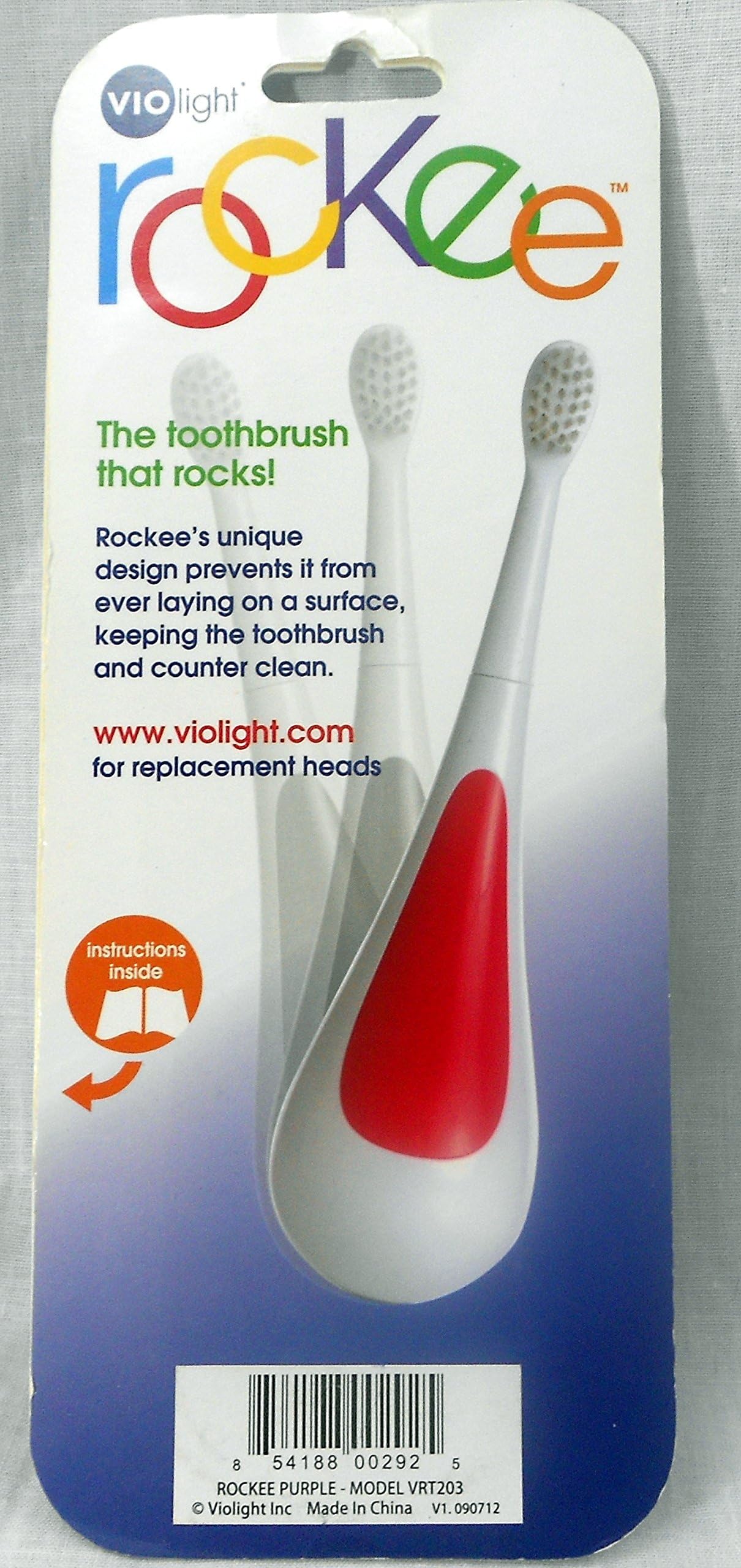 Violight Rockee Toothbrush That Rocks and Always Stands Upright with Replacable Head