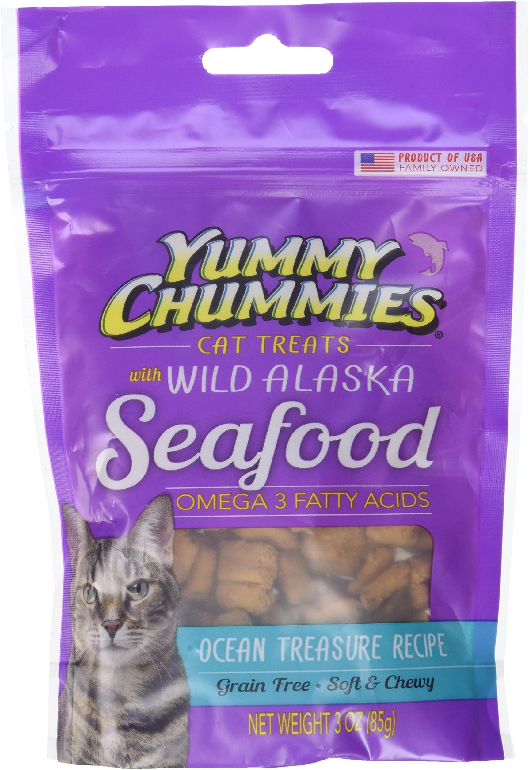 Yummy Chummies Grain Free Wild Alaska Salmon Halibut And Cod Cat Treats