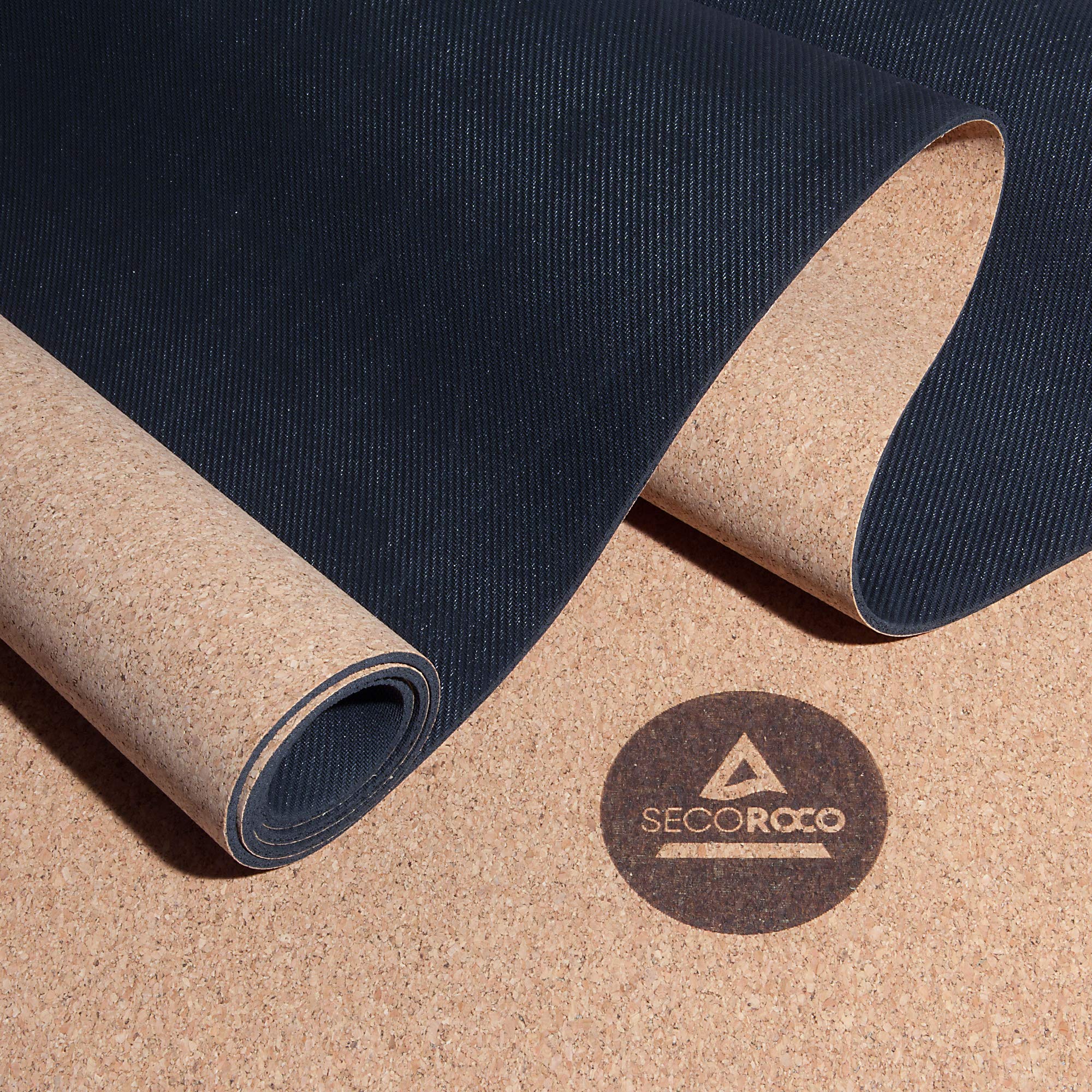 Tapis de yoga en liège – testé avec très bon – 2-5 mm d'épaisseur – antidérapant, végétalien et durable – Tapis de yoga en liège et caoutchouc avec sac de yoga