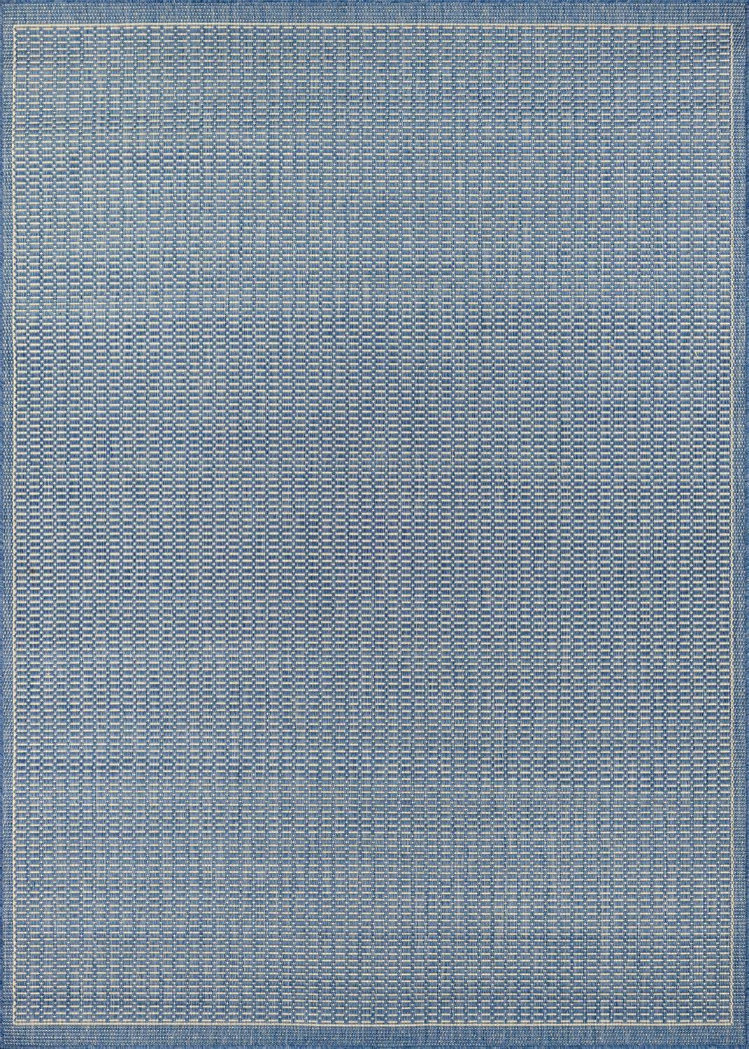 CouristanRecife Saddle Stitch Indoor/Outdoor Area Rug Champagne/Blue, 2' x 3'7"