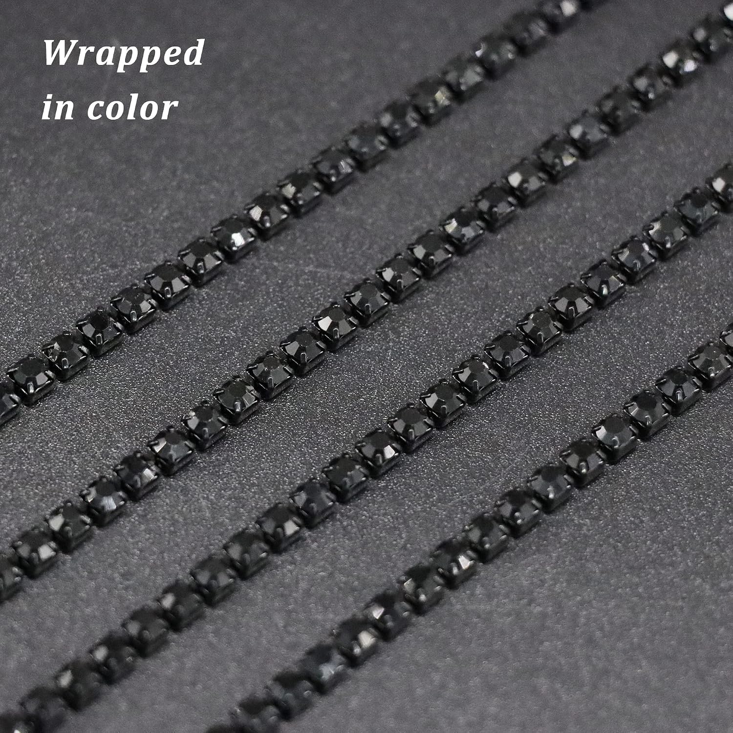 Jerler 10 Yards Crystal Rhinestone Trim SS18/4.0mm Close Chain for Sewing Crafts Ideal Wedding Party DIY Decoration