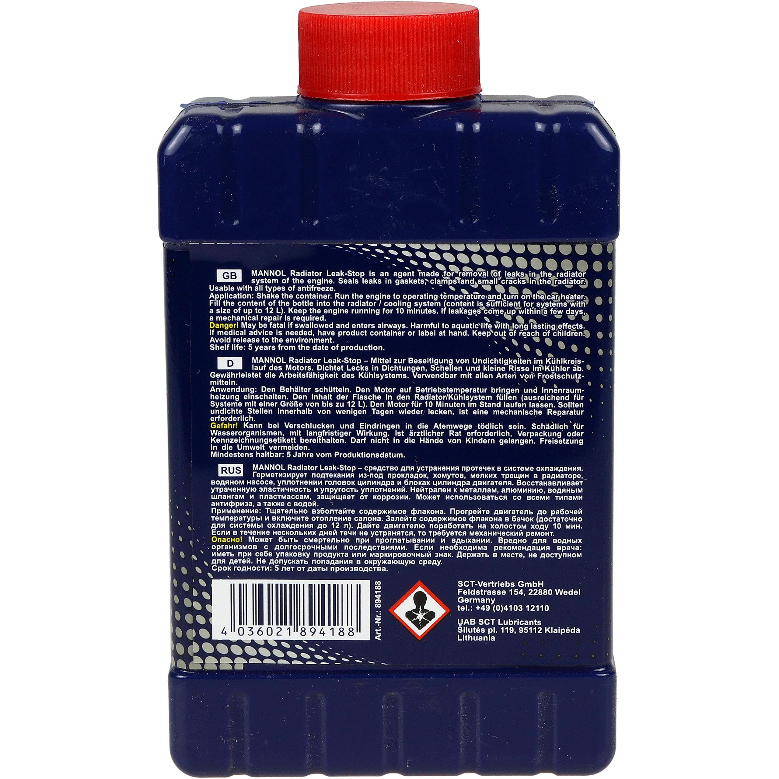 80L MANNOL Kühlerfrostschutz Antifreeze AF12+ + 8xRadiator Leak-Stop Flush