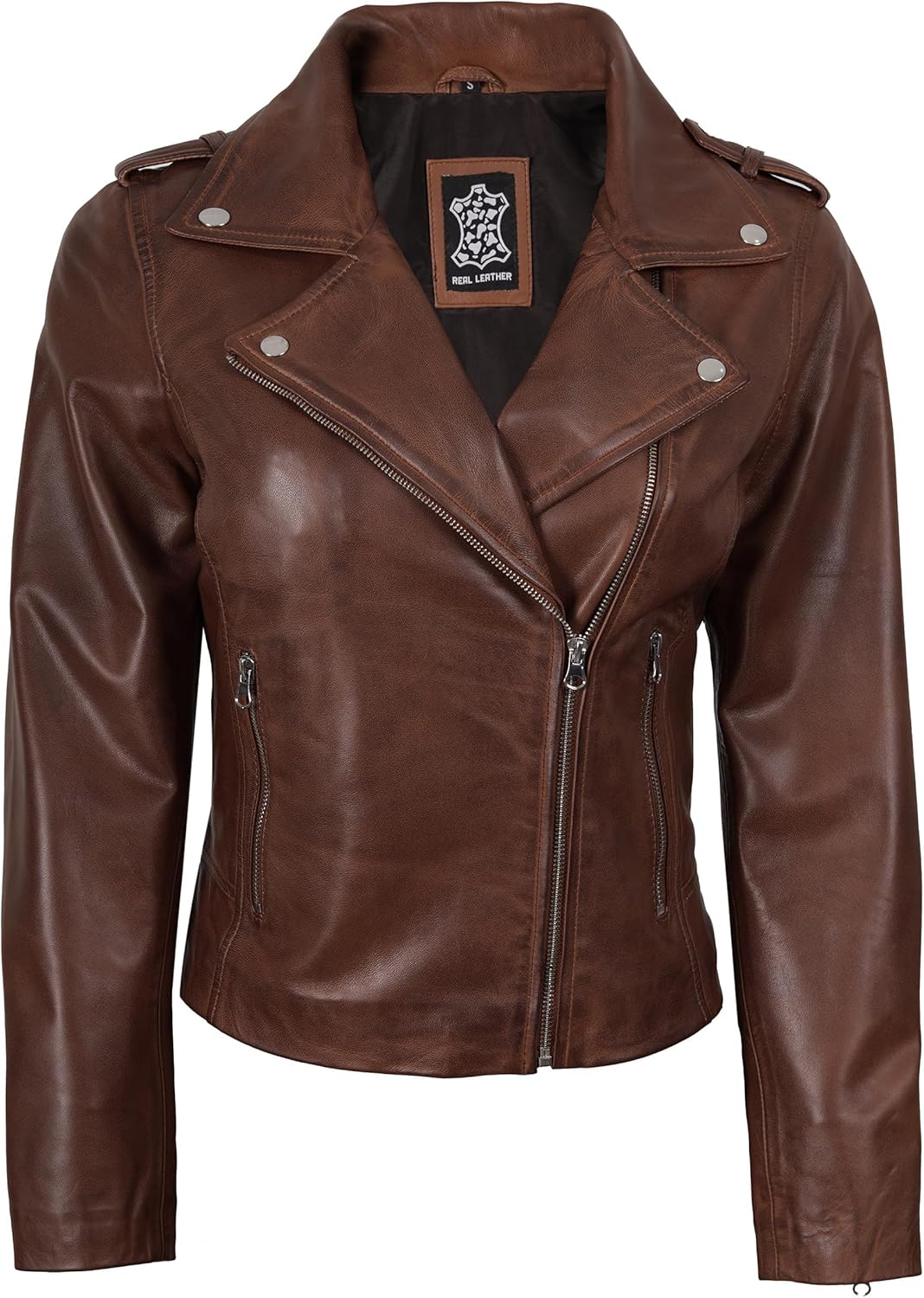 fjackets Women Leather Jackets Real Lambskin Women's Leather Asymmetrical Style Jackets - Stylish Leather Jackets For Womens - Image 2