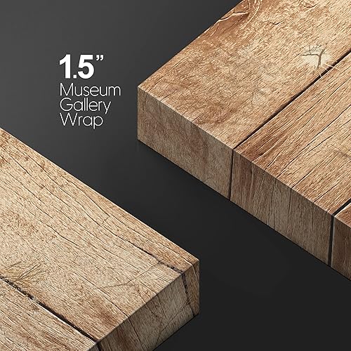 Miniatura 5 de wall26 - Lienzo rústico de doble exposición, diseño de zorro en la naturaleza sobre fondo de madera vintage, arte de pared moderno con estampado