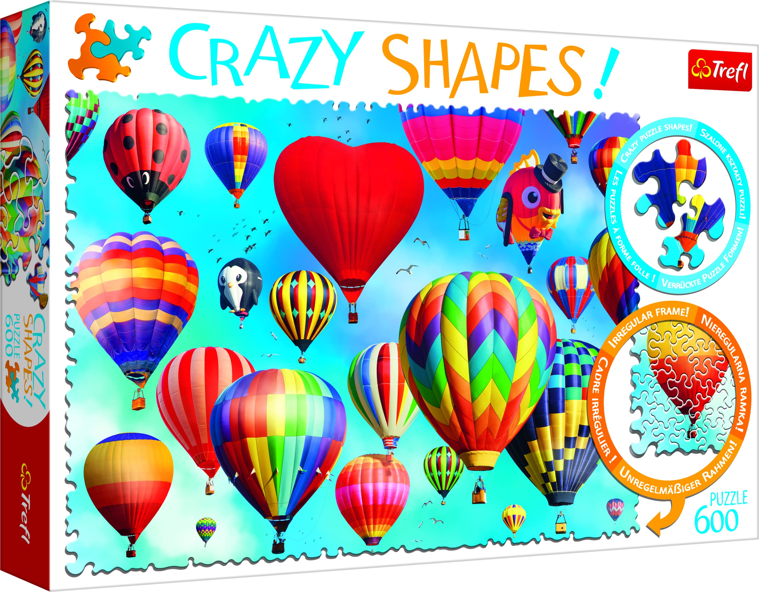Trefl, Puzzle, Bunte Luftballons, 600 Teile, Crazy Shapes, Premium Quality, für Erwachsene und Kinder ab 10 Jahren