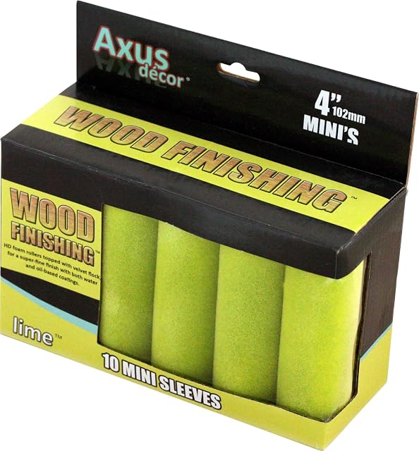 Axus Décor Wood Finishing Mini Roller Sleeve - Lime (Pack of 10) AXU/RL410