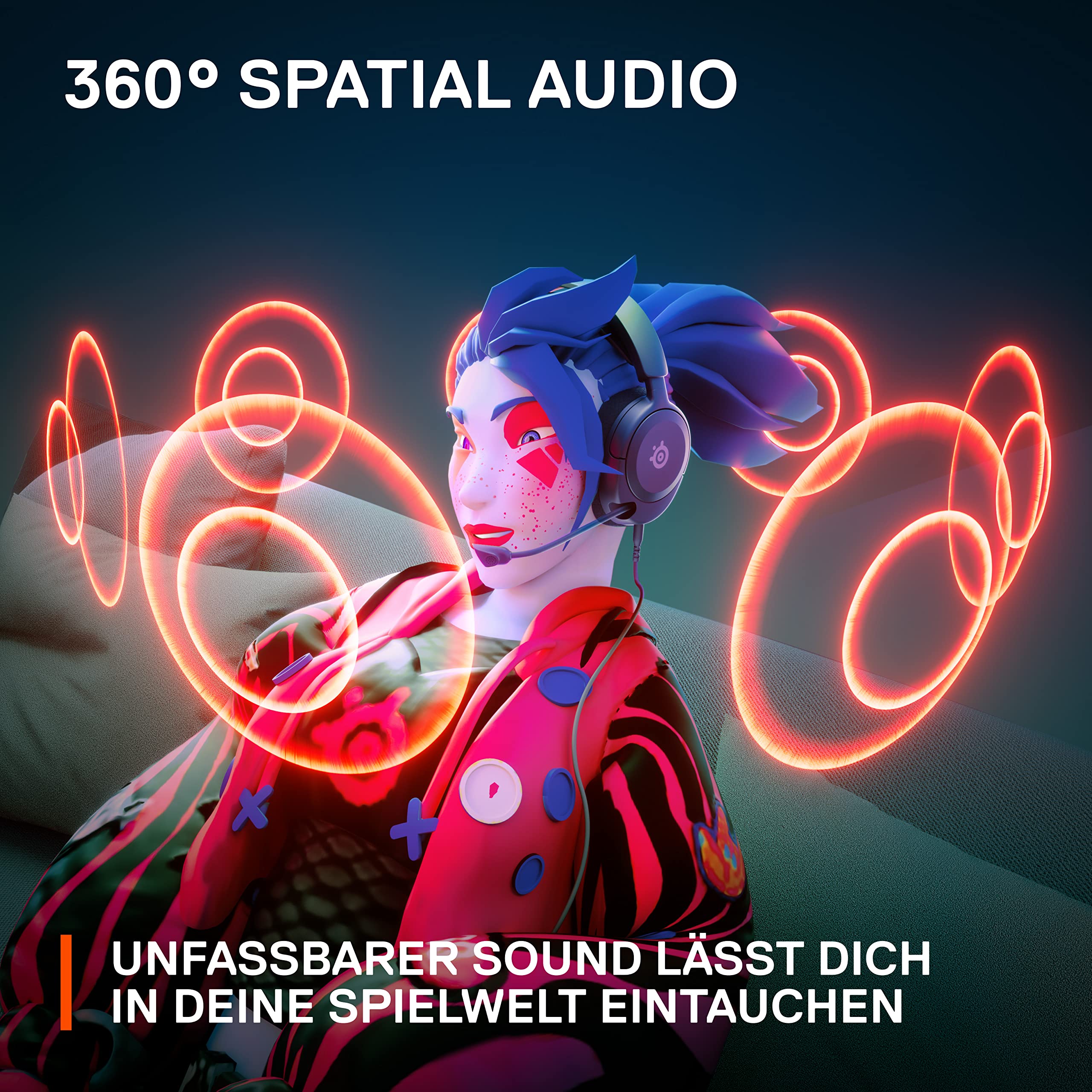 SteelSeries Arctis Nova 1 Gaming-Headset Hi-Fi-Treiber 360° Surround-Sound AirWeave Memory Foam-Ohrpolster Geräuschunterdrückung PC PS5 Xbox Schwarz