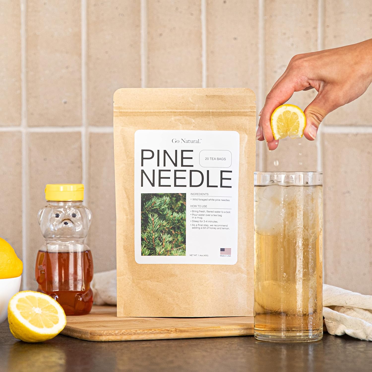 Pine needle tea, wild-foraged in the USA, picked from northern white pines | Protects against infection, strengthens immunity, high in antioxidants, natural suramin (40 Count (Pack of 1)) - Image 4