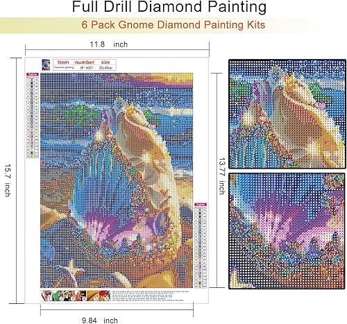 Miniatura 6 de hill froeistung Kits de pintura de diamante, kit de arte de diamantes de playa, kits de pintura de diamante 5D para adultos, taladro completo