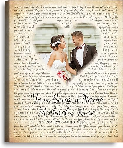 Vista 108 de Letras de música personalizadas, canciones, lienzo/fotos sin marco/impresiones enmarcadas con corazón en nombres de corazón, fecha de carga de fotos
