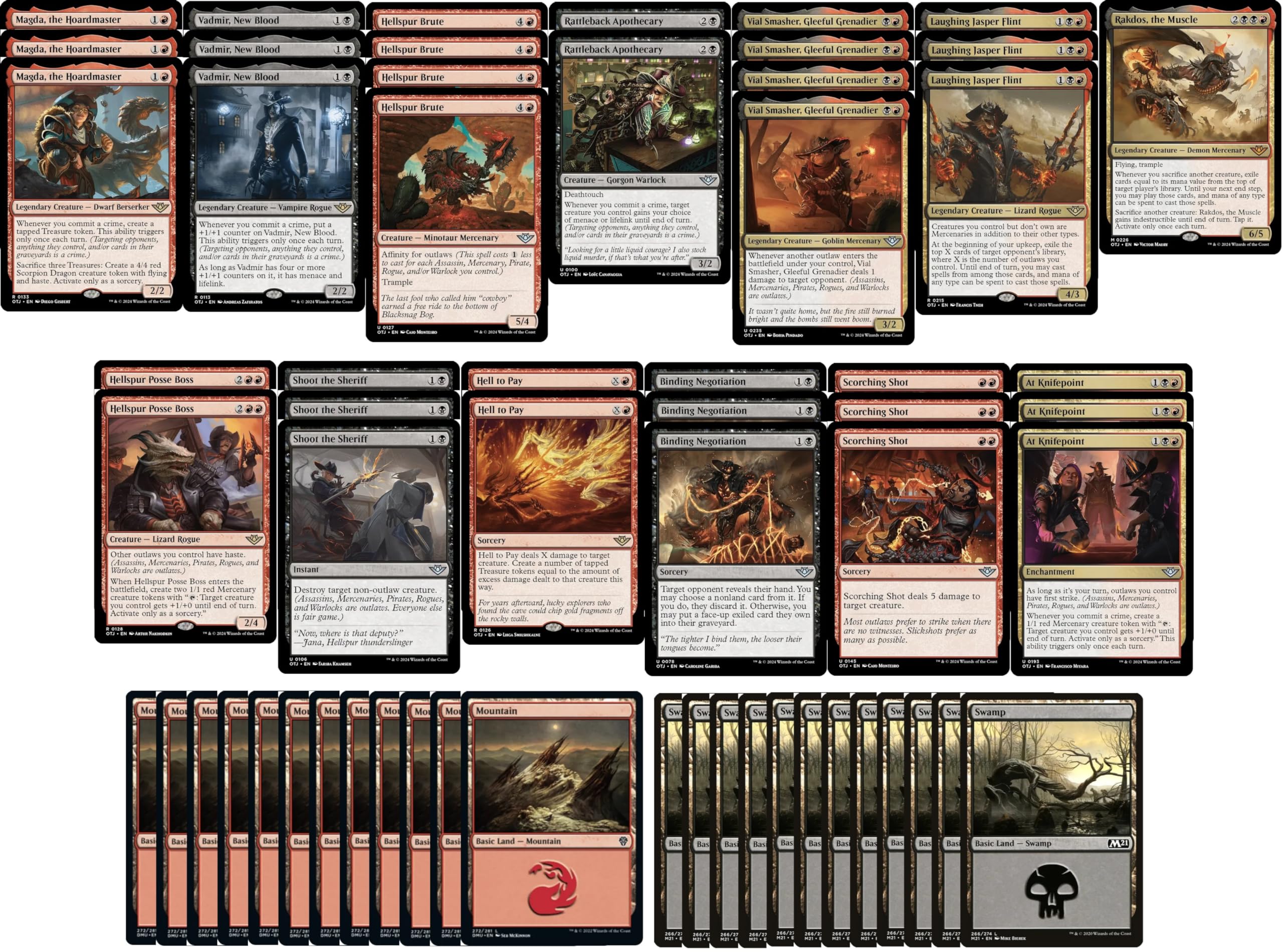 Amazon.com: Elite Outlaw Crime MTG Deck - Rakdos Black Red - Modern &  Pioneer Legal - Custom Built - Magic The Gathering - MTG