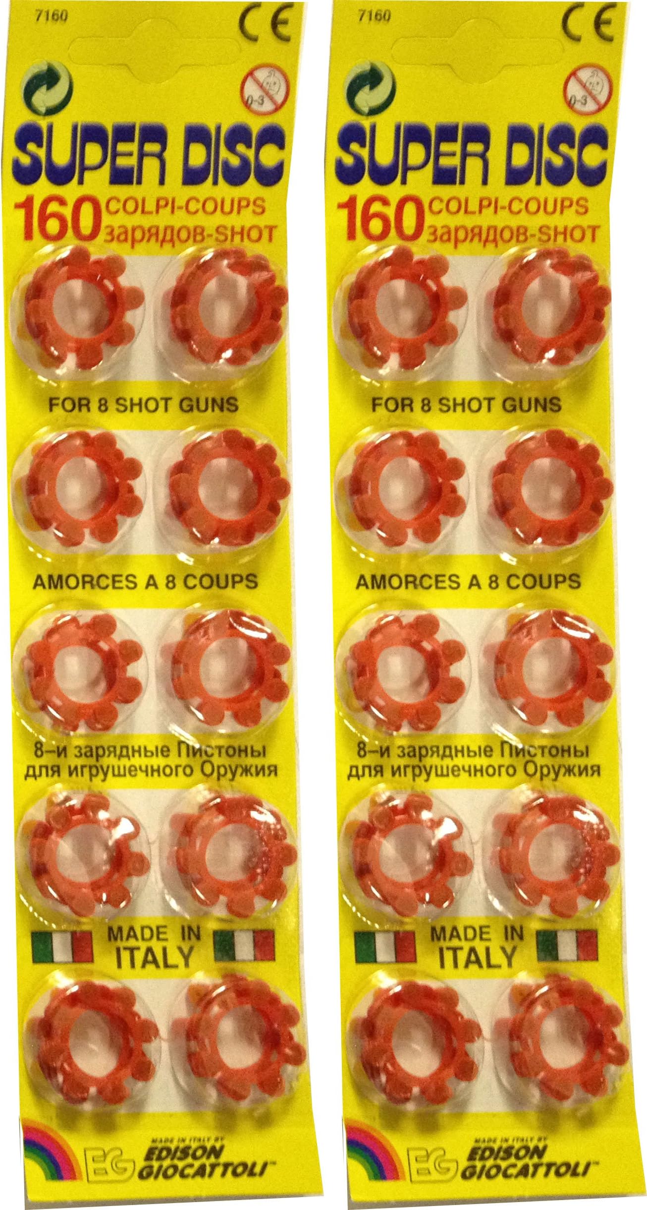 Edison Giocattoli 8 Shot Caps x 2 Packs 320 Shots