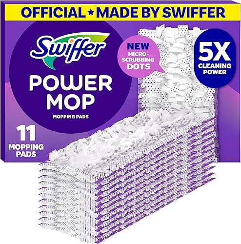 Swiffer PowerMop - Recambios de almohadilla para trapear multisuperficie, fabricado por Swiffer, para limpieza de pisos, 11 unidades