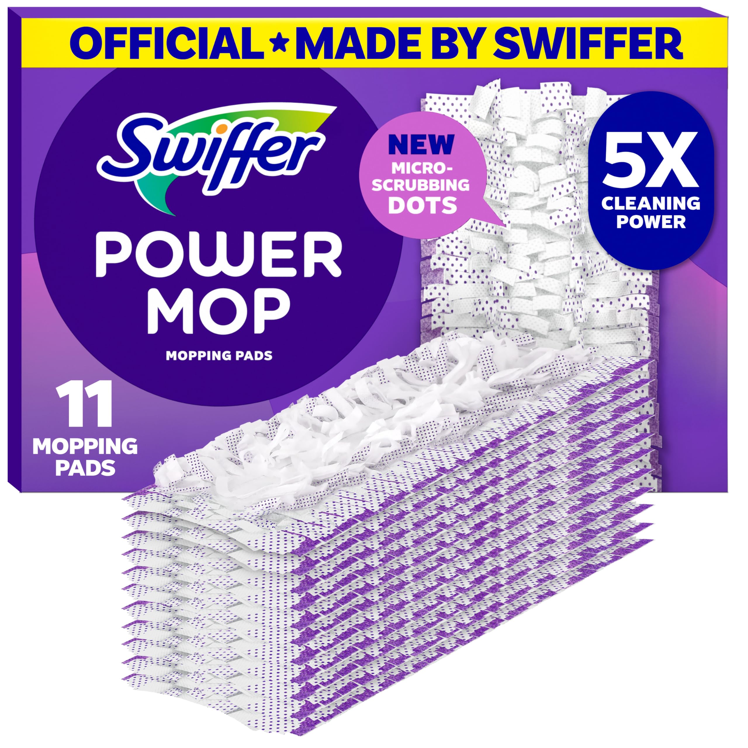 Swiffer PowerMop Multi-Surface Mopping Pad Refills, Made by Swiffer, for Floor Cleaning, 11 Count