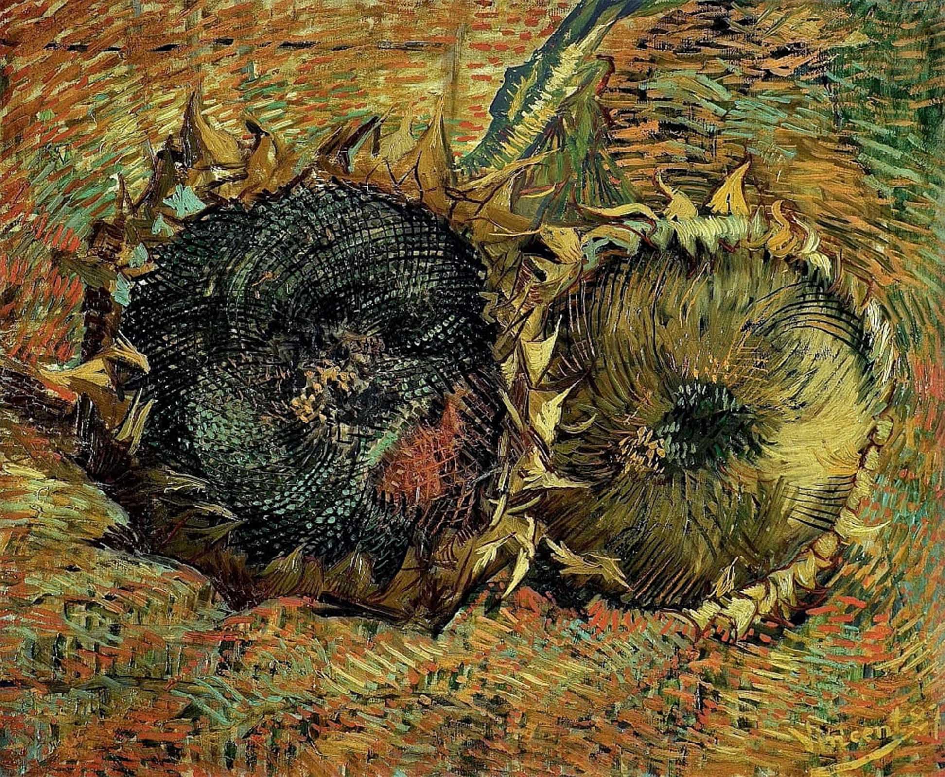 ARTXLXXBN Famous Prints Artwork Pictures Poster Painting Art Two Cutted Sunflowers by Vincent Gogh Van Artwork Landscape Pictures for Home Decor 60x90cm