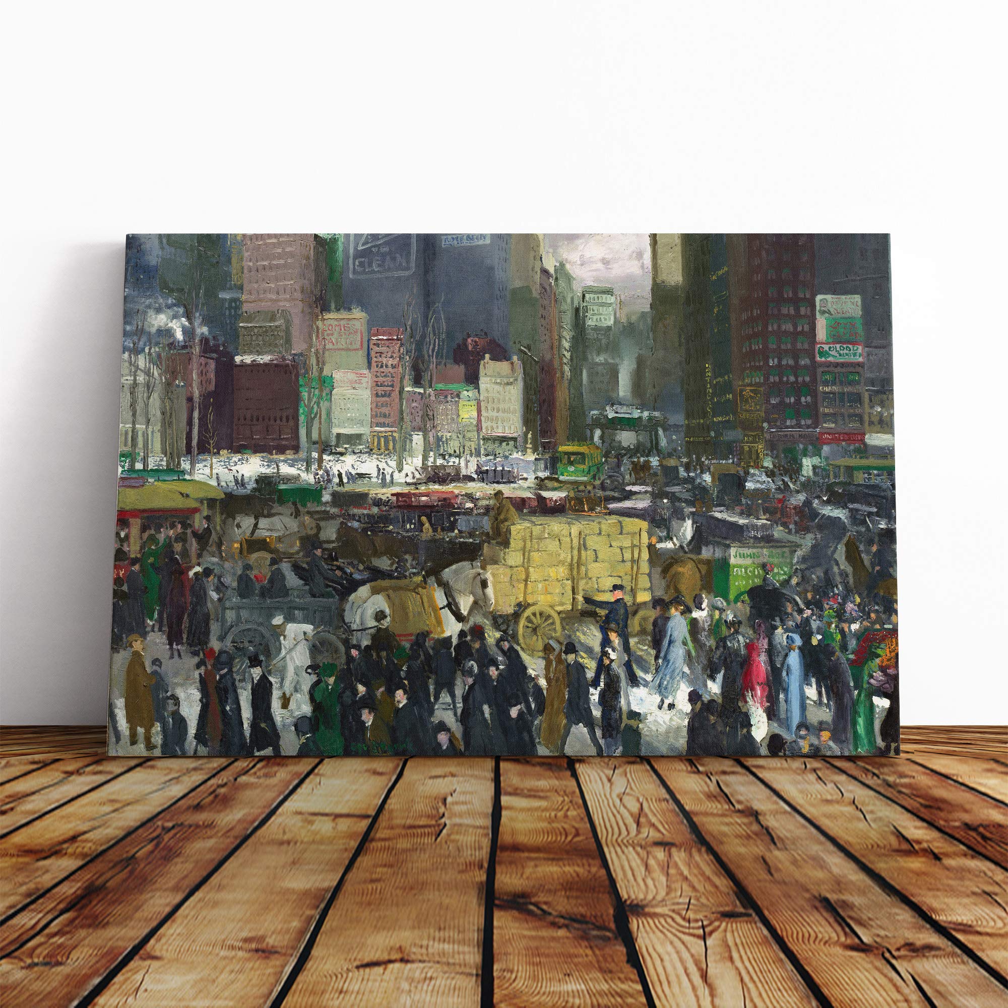 George Bellows New York Canvas Print | Gallery Wrapped 30mm Frame Wall Art | 20x14 inches | Ready to Hang | Modern Picture | Living Room Bedroom Lounge Office