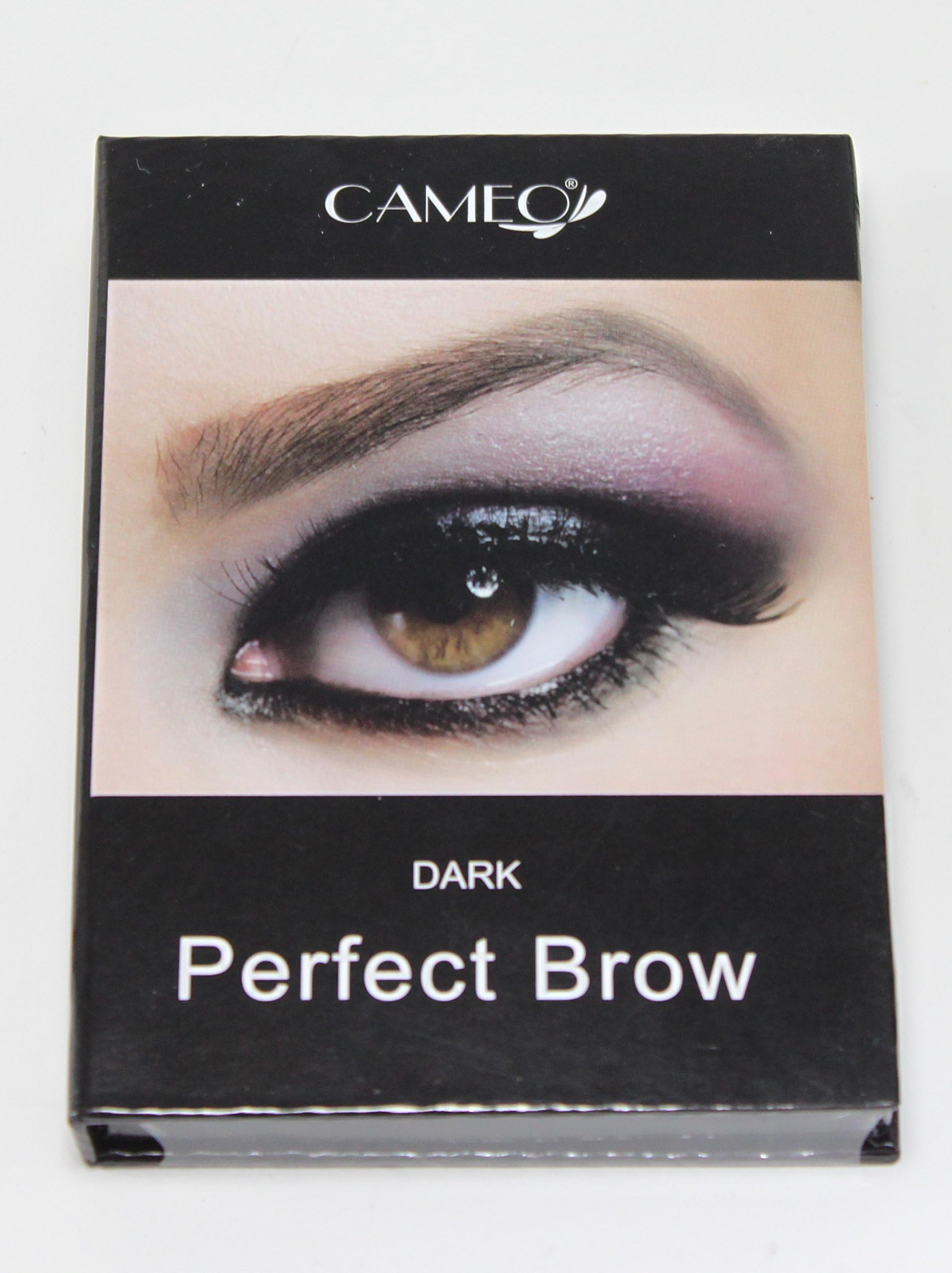 CameoCosmetics Perfect Brow- Dark Brown Eyebrows Color Brush Stencils Tweezer Brush
