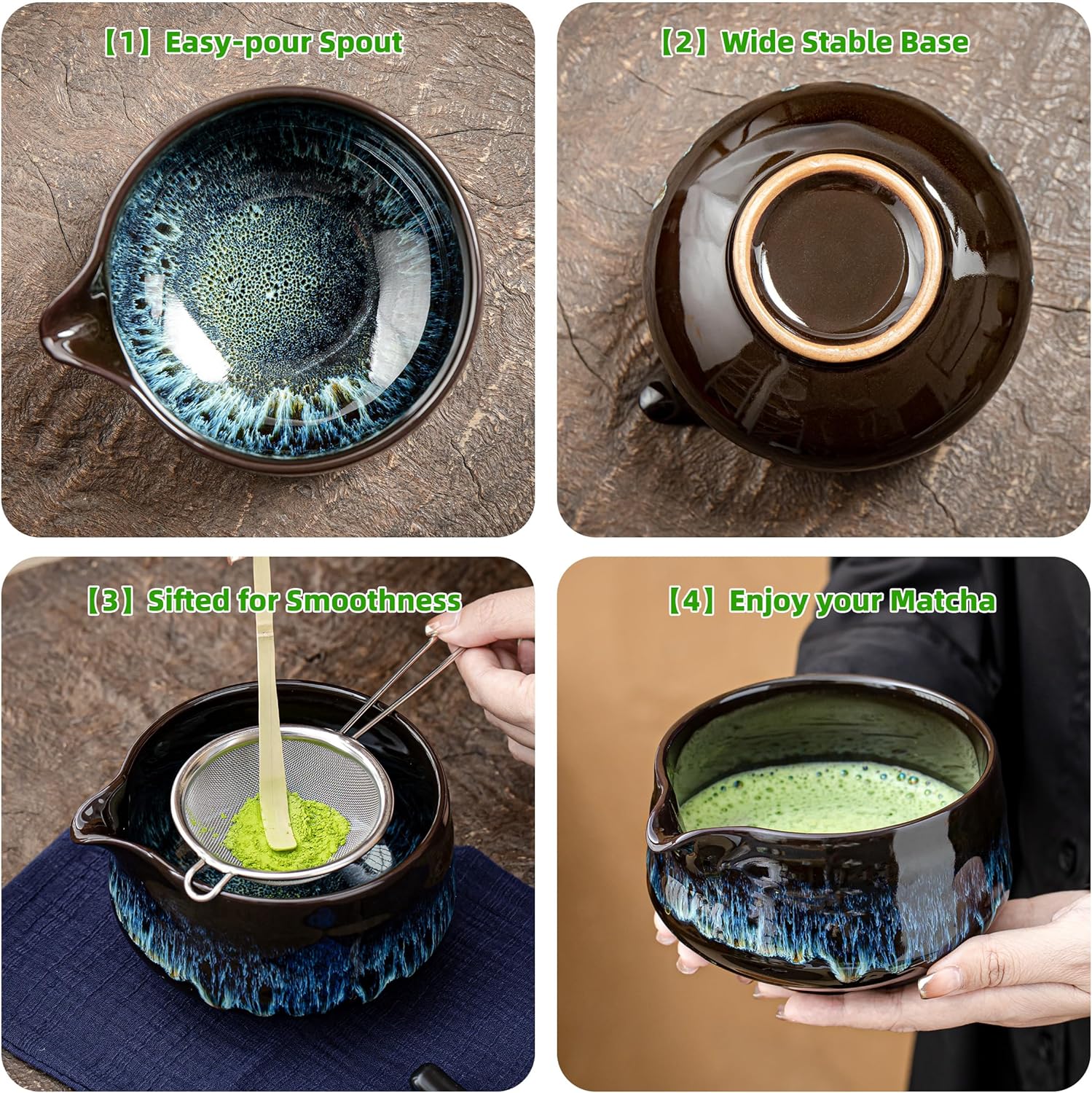 TEANAGOO Premium Matcha(3.53oz/100g) with Matcha Whisk Set