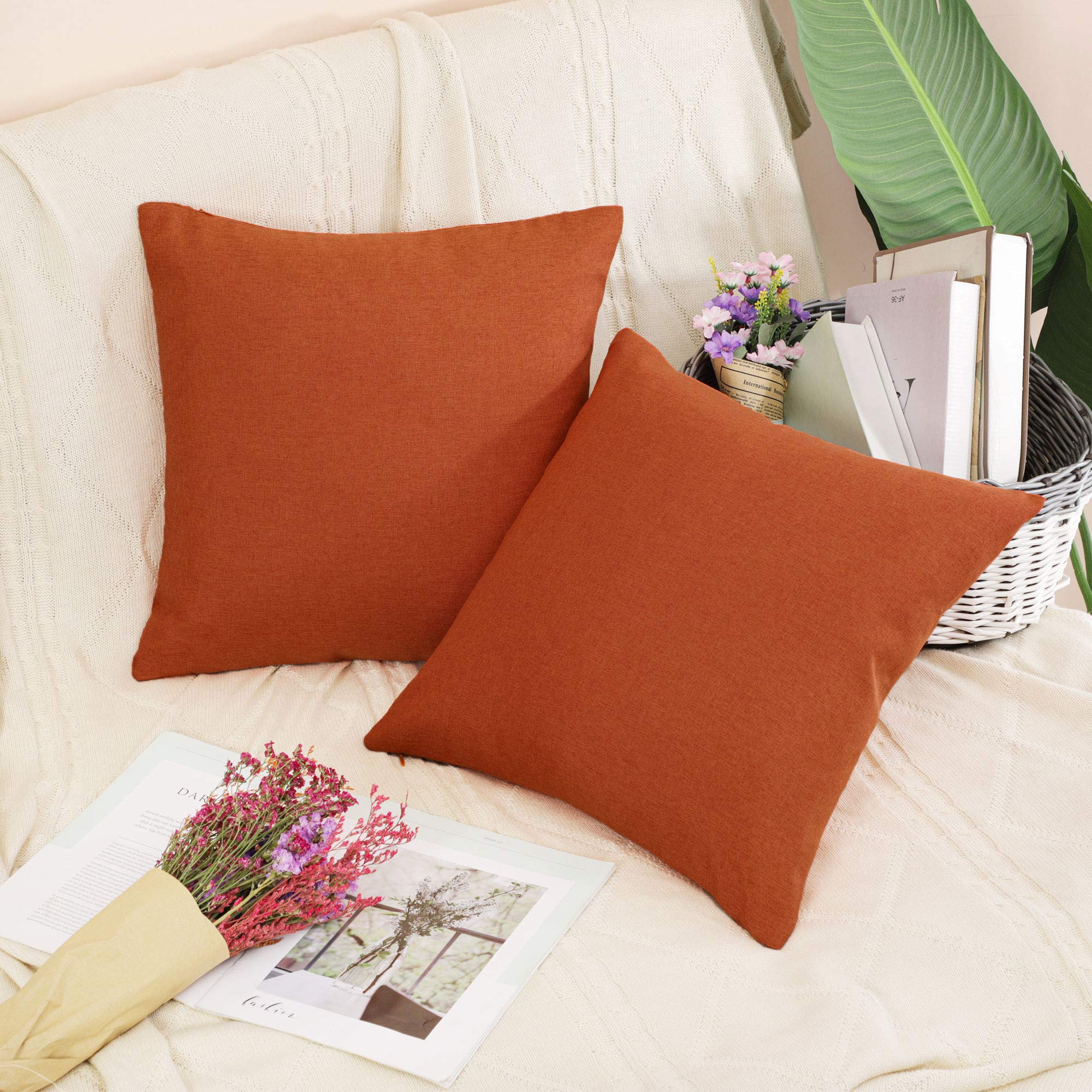 Housse de coussin paula en velours irisé orange brûlé Blanc D'Ivoire | La Redoute