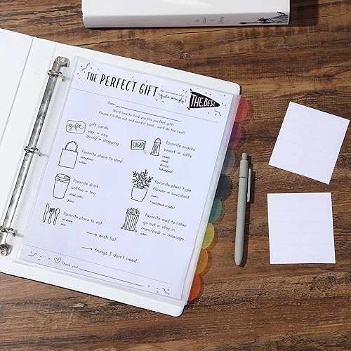 Miniatura 30 de Mr. Pen - Protectores de hojas transparentes con pestañas, 8 pestañas, 2 juegos, divisores de plástico transparente para carpeta de 3 anillas