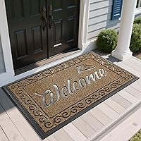 Vista 47 de Yimobra Tapete de bienvenida para interiores y exteriores, impermeable, resistente, para puerta delantera, entrada exterior, extra resistente