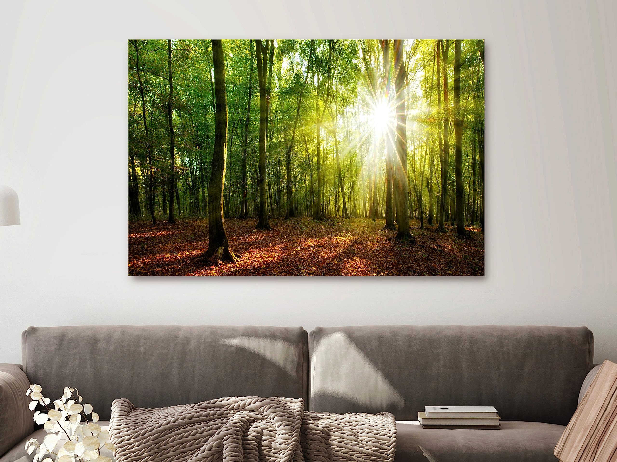 murando Cuadro Acústico Bosque 120x80 cm espuma acústica absorbe el sonido | aislamiento lienzo de 1 pieza Impresión Artística Decoración de Pared Paisaje Naturaleza Panorama Albero