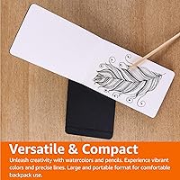 Vista 8 de Yaxa Basics Cuaderno de bocetos de arte, tamaño L, 5.25 x 8.25 pulgadas, 72 hojas, blocs de bocetos para dibujar, color negro