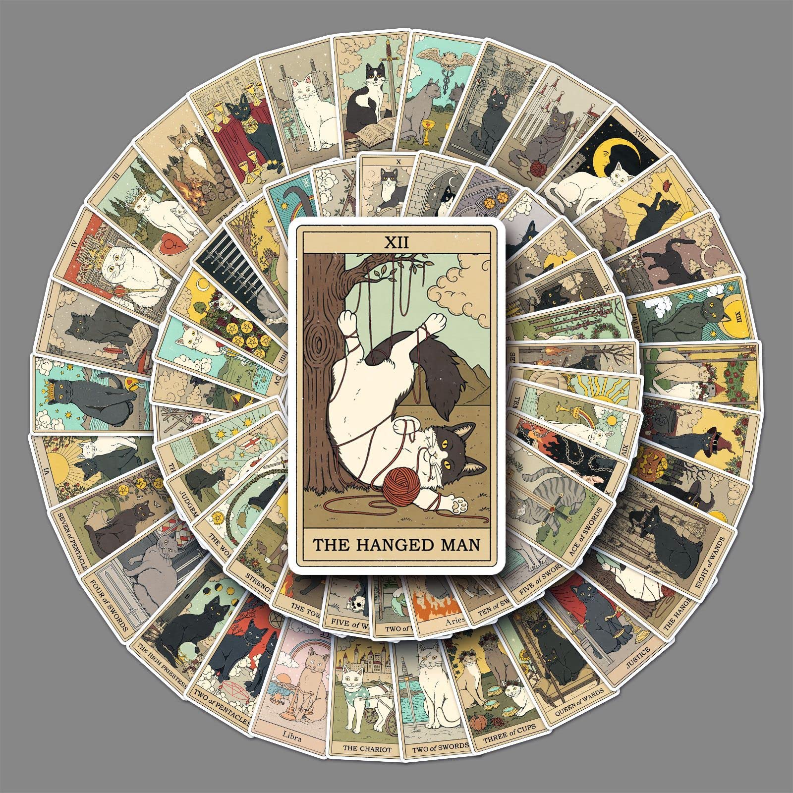Lot De 78 Autocollants De Tarot Imperméables En Vinyle Pour Ordinateur Portable, Bouteille D'eau, Skateboard, Réfrigérateur, Bagages, Moto, Voiture, Graffiti Pour Adolescentes Et Filles
