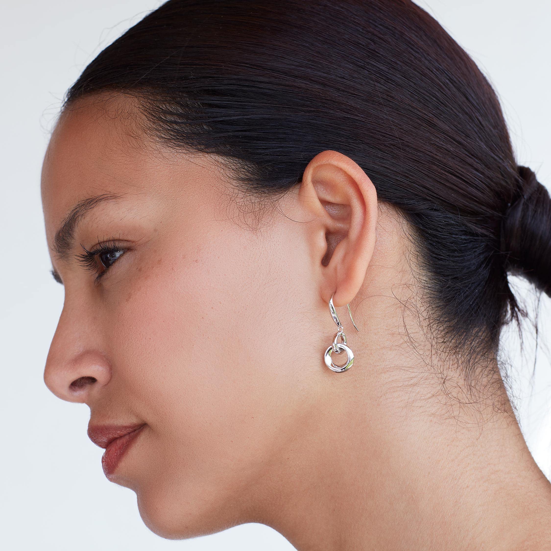 Kit Heath Orecchini pendenti in argento sterling placcato al rodio, Argento sterling