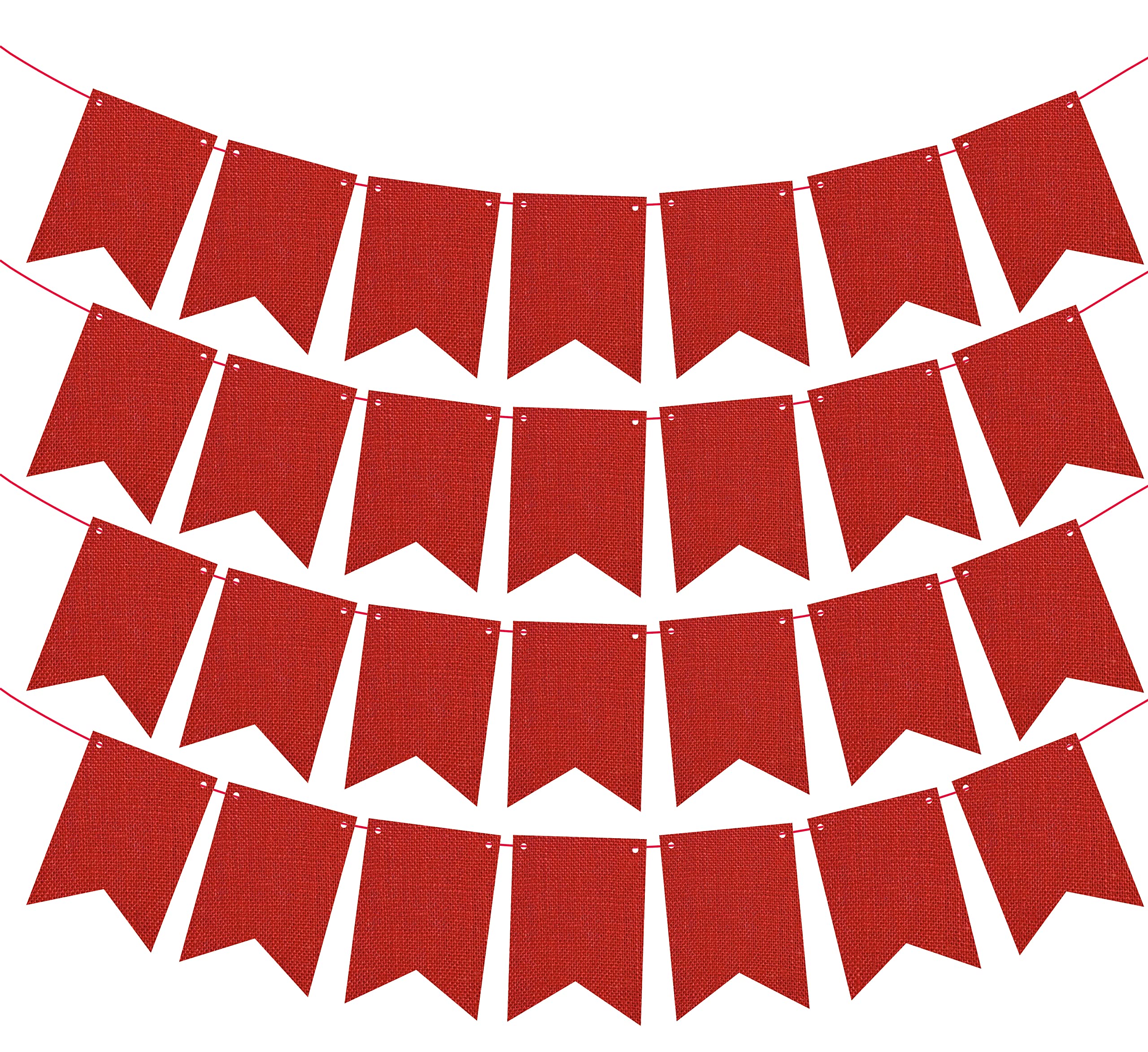 Burlap Banner - Custom, Personalized, Design Your Own, DIY (Red)