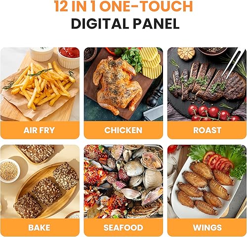 Miniatura 2 de HealSmart Freidora de aire grande de 7.5 cuartos de galón con ventana visible, preajuste digital 12 en 1 y funciones personalizadas, control preciso